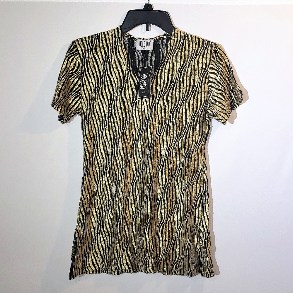 NWT Volcano from Paris France stretchy mesh shirt